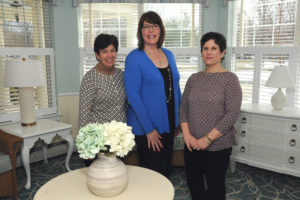 Allerton House in Hingham honored many colleagues during National Social Worker Month including, (left to right) Barbara Farnsworth, director of the Hingham Department of Elder Services; Carol Taylor, marketing director, Allerton House in Hingham; and Kathy Glenzel, outreach coordinator, Hingham Department of Elder Services.