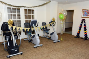 An easy-to-to-use and fun array of stationary fitness equipment and free weights are available to help residents stay in shape at the new Fitness Center at Allerton House in Hingham.