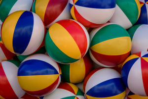 large group of colorful beach balls