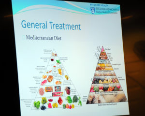 Food pyramids depicting the Mediterranean Diet, were a point of discussion, since the diet is a good way to maintain vascular health.