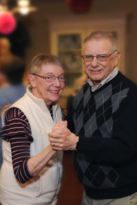 Allerton House residents dance at the Valentine's party