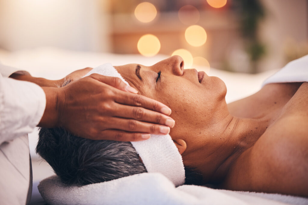 Senior woman getting massage